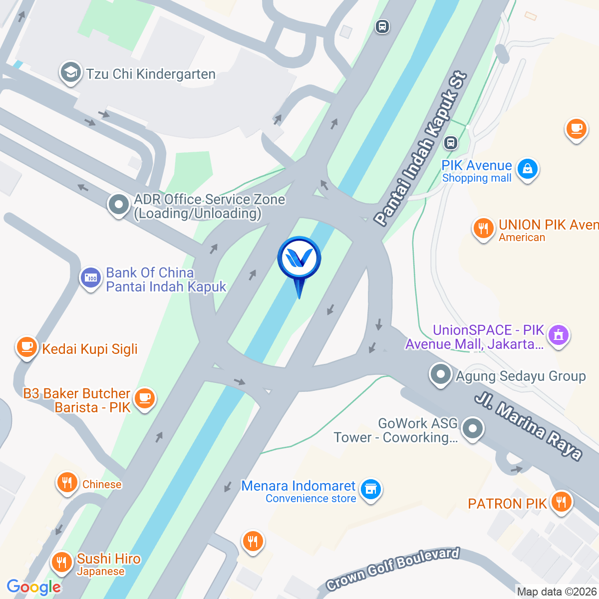 Peta Lokasi Jl. Marina Raya, Jakarta Utara