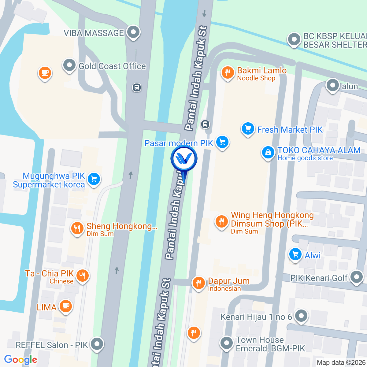 Peta Lokasi Jl. Pantai Indah Kapuk, Jakarta Utara