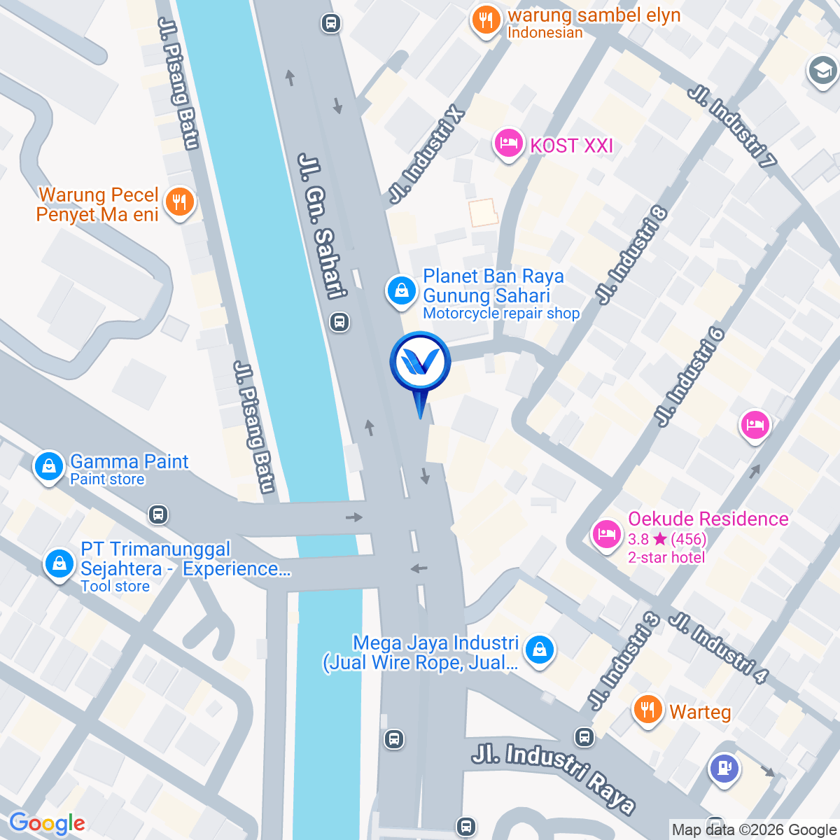 Peta Lokasi Jl. Gunung Sahari (Gedung Timbul), Jakarta Utara