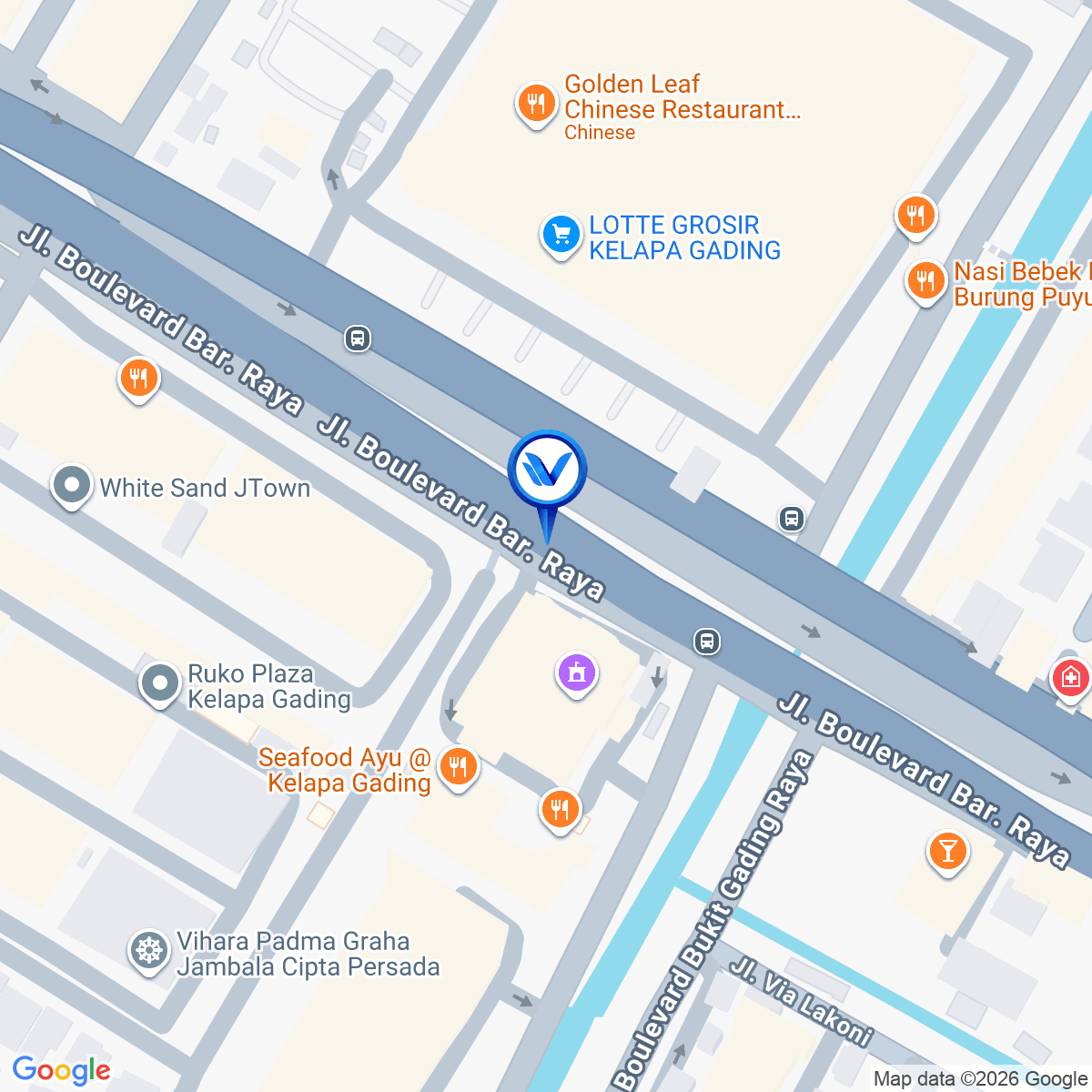 Peta Lokasi Jl. Boulevard Barat Raya (Depan Gading Marina Inkopal), Jakarta Utara