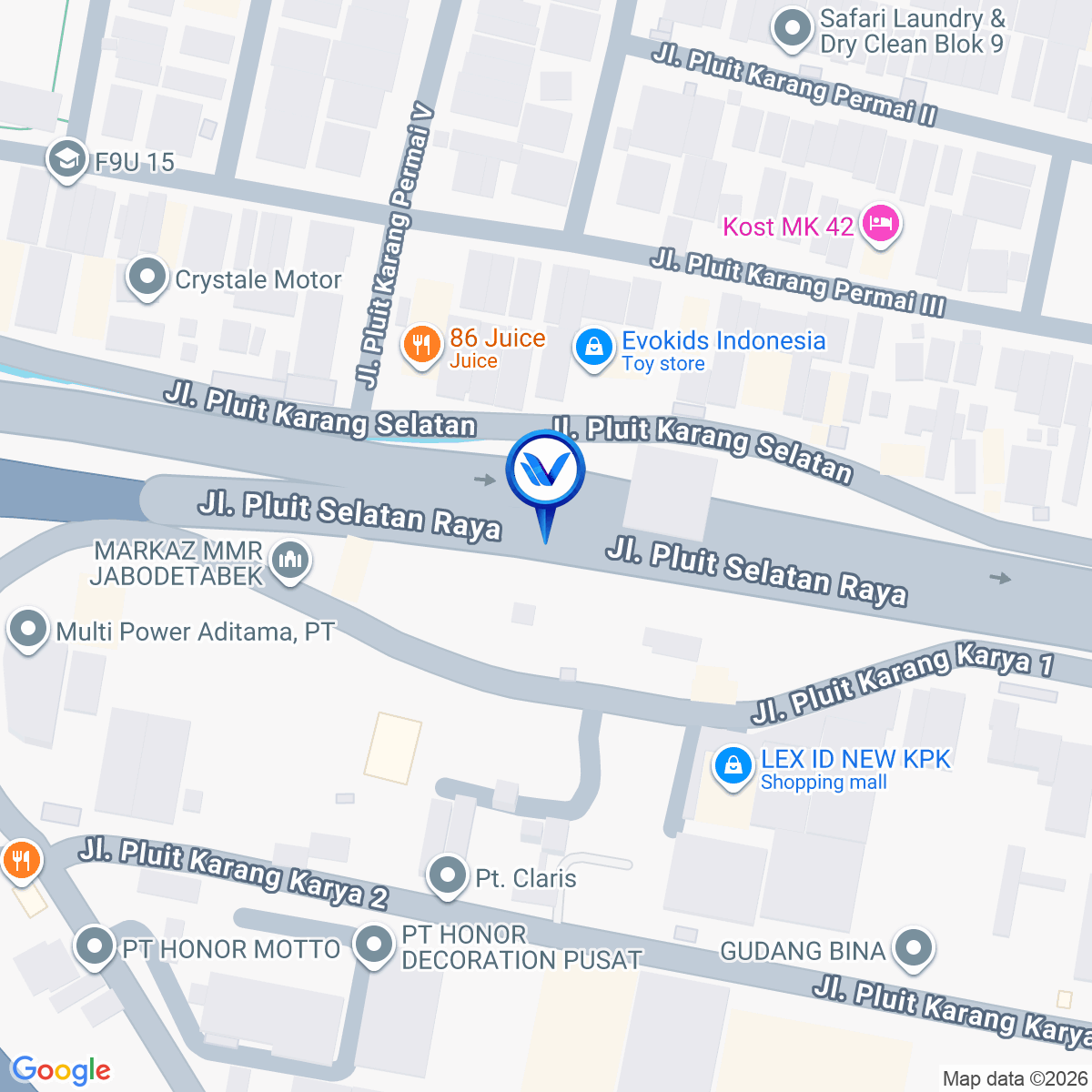 Peta Lokasi Jl. Pluit Selatan Raya, Jakarta Utara