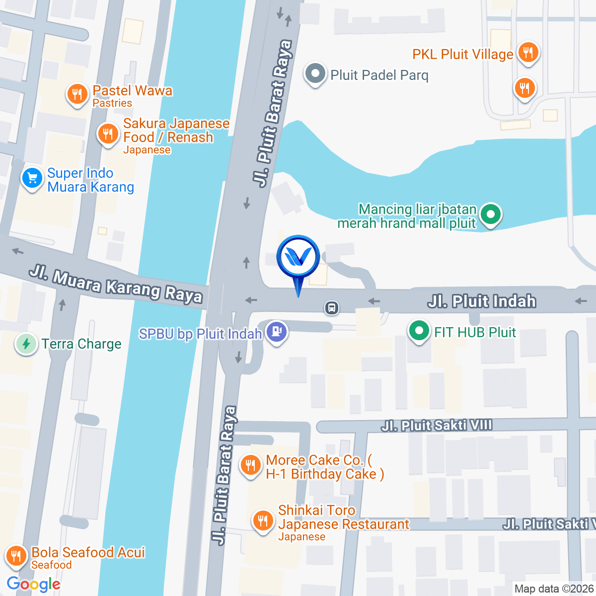 Peta Lokasi Jl. Perempatan Muara Karang, Jakarta Utara
