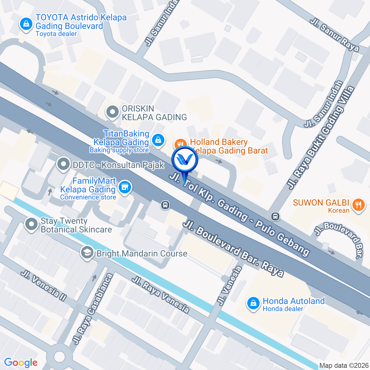 Peta Lokasi Jl. Boulevard Raya Barat Raya (Kelapa Gading Blok LC 6), Jakarta Utara