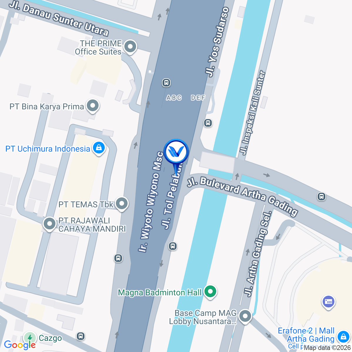 Peta Lokasi Jl. Laksamana Yos Sudarso (Samping Jembatan Pintu Masuk Mal Artha Gading), Jakarta Utara