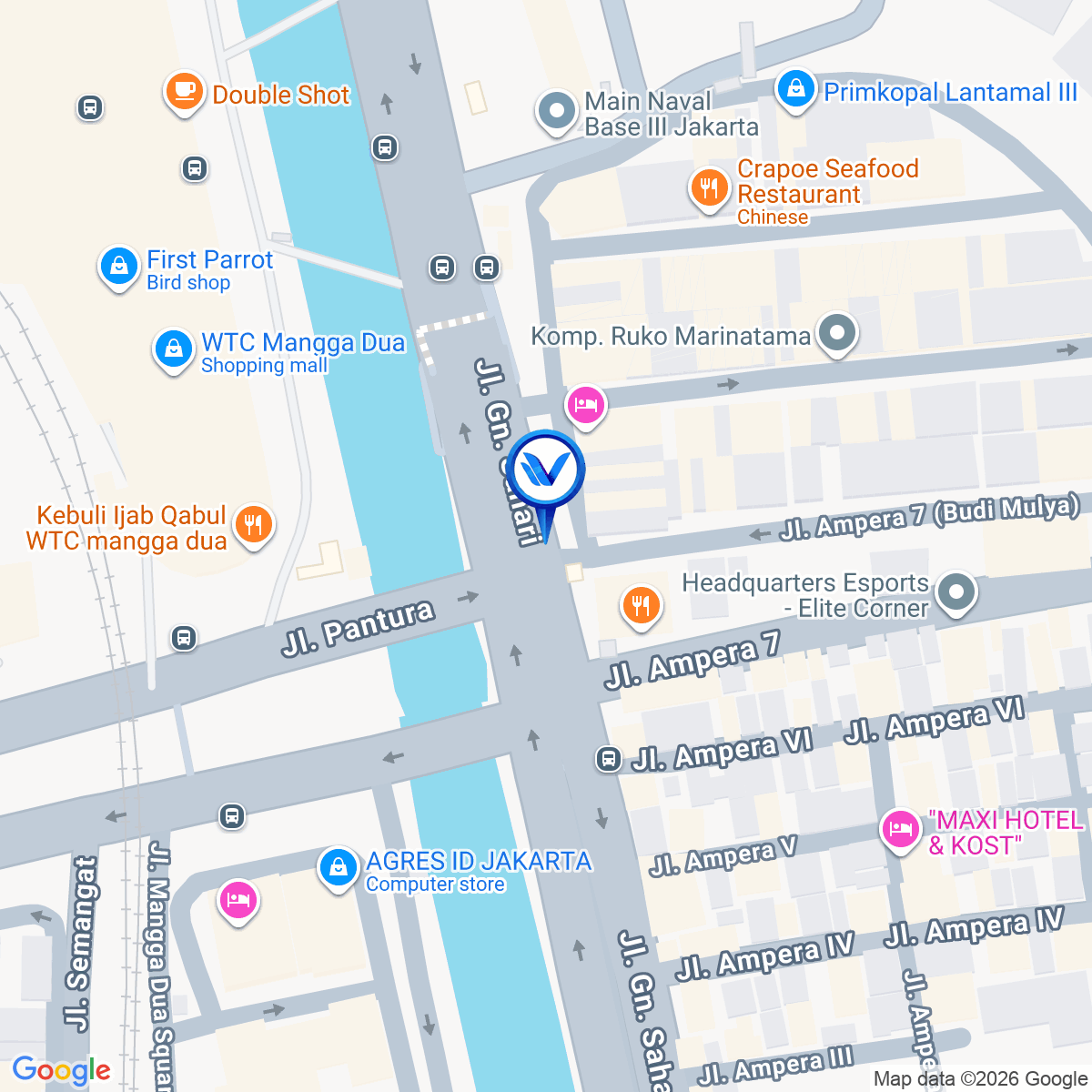 Peta Lokasi Jl. Gn. Sahari (Perempatan Mangga Dua - Ancol), Jakarta Utara