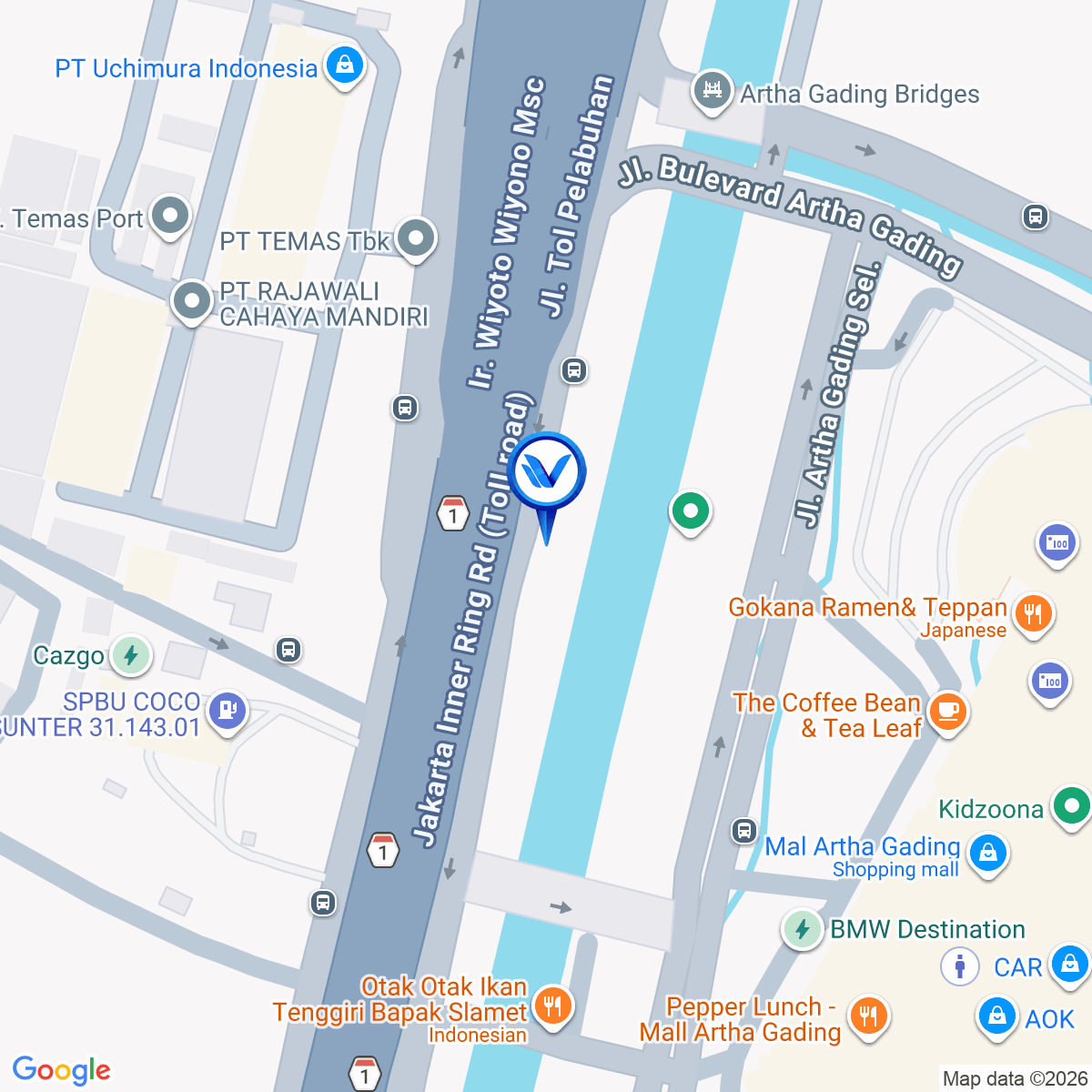 Peta Lokasi Jl. Yos Sudarso (Depan Mal Artha Gading), Jakarta Utara