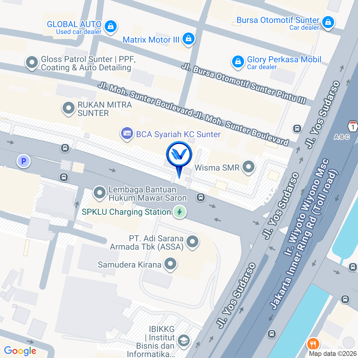 Peta Lokasi Jl. Mitra Sunter Boulevard (Hal Wisma SMR), Jakarta Utara