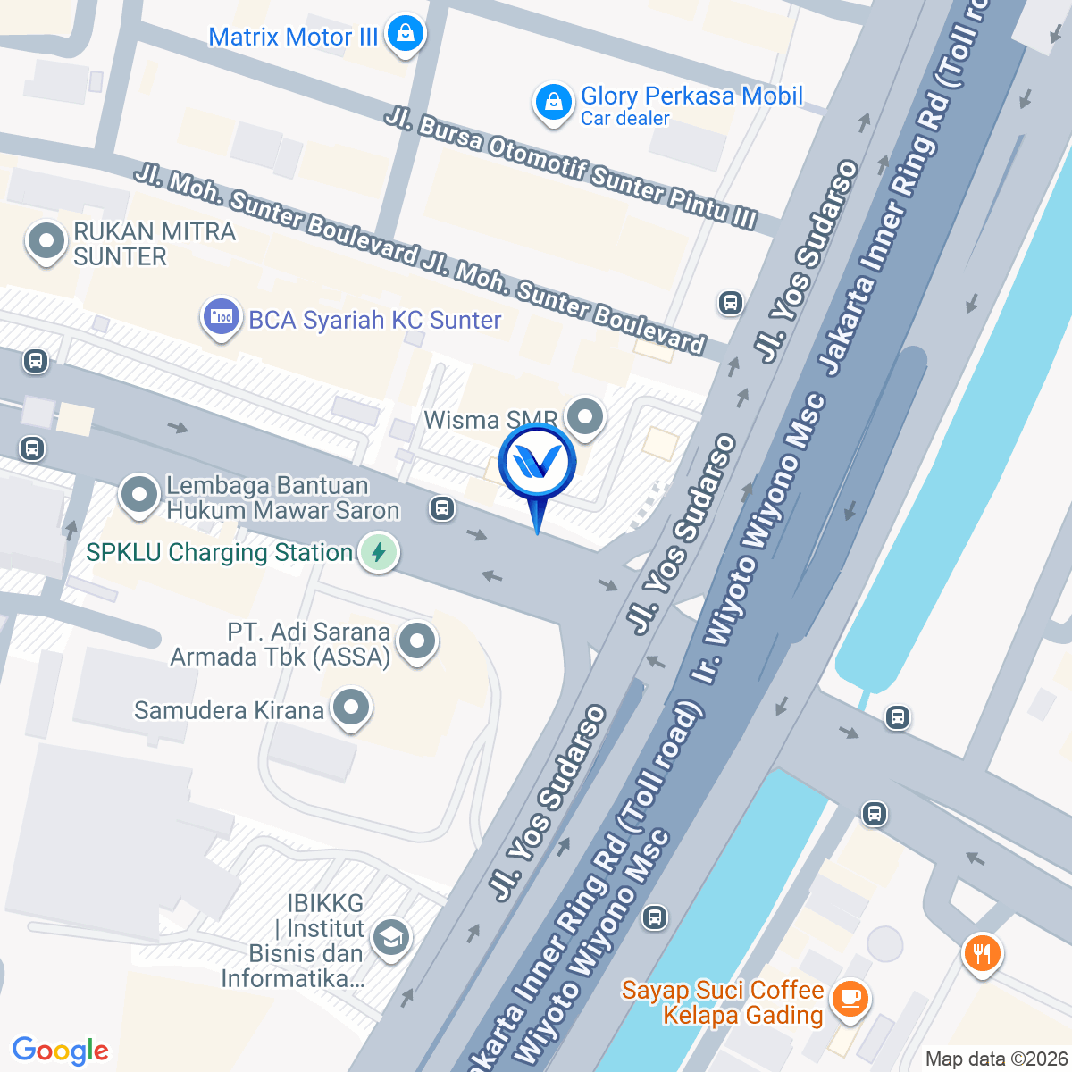 Peta Lokasi Jl. Mitra Sunter Boulevard (Hal Wisma SMR), Jakarta Utara