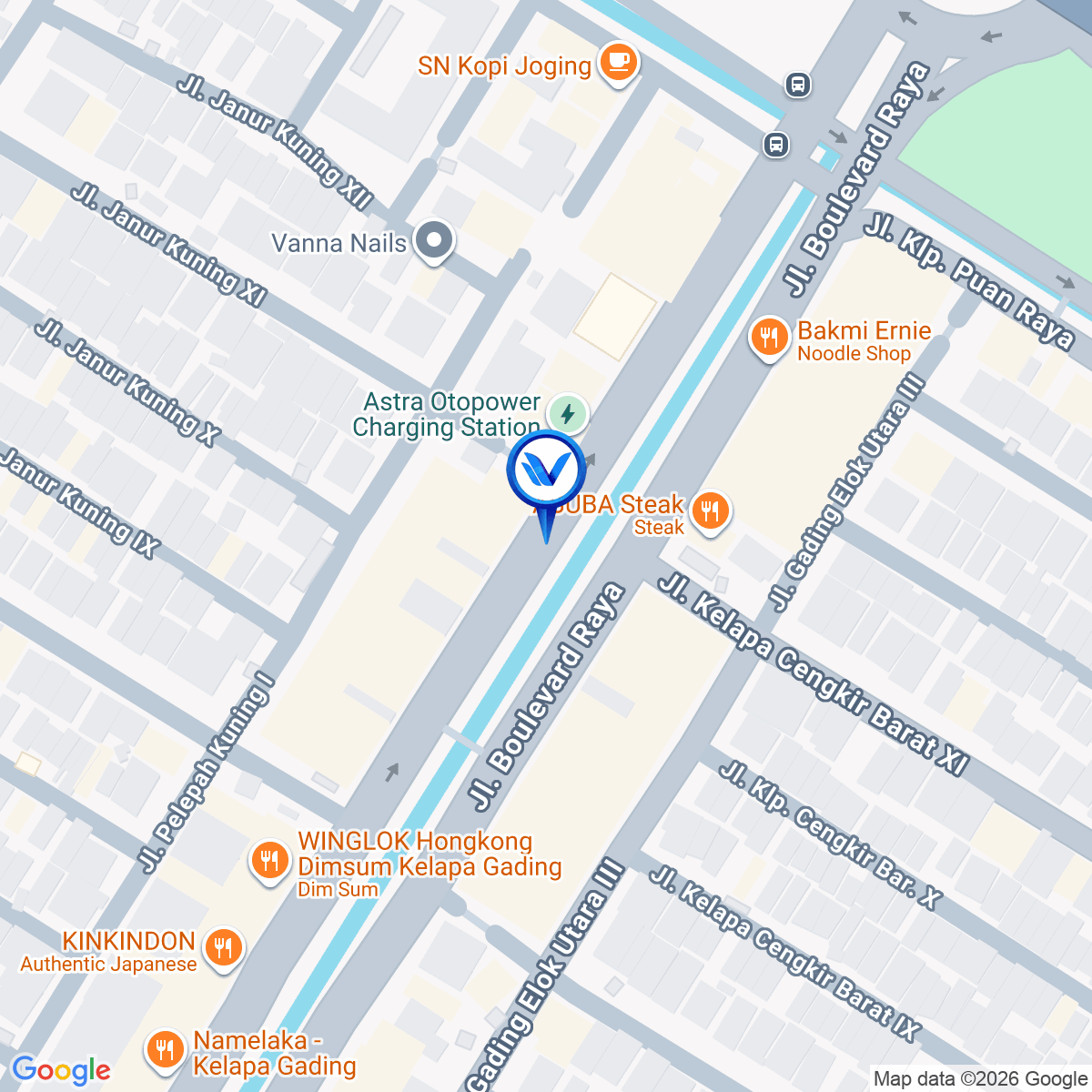 Peta Lokasi Jl. Boulevard Kelapa Gading, Jakarta Utara
