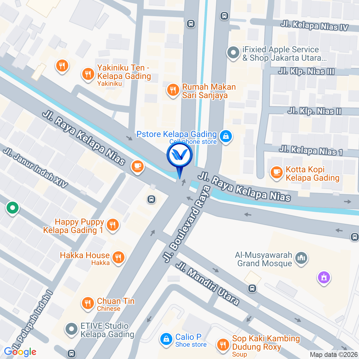 Peta Lokasi Jl. Kelapa Nias Raya (Depan Bank CIMB Niaga), Jakarta Utara