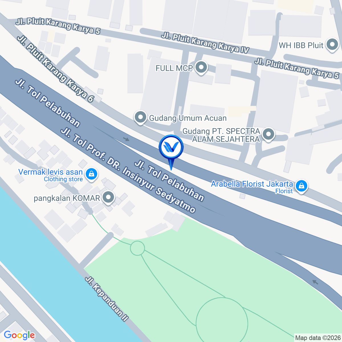 Peta Lokasi Tol Bandara Interchange (grogol - Tj. Priok km 25), Jakarta Utara