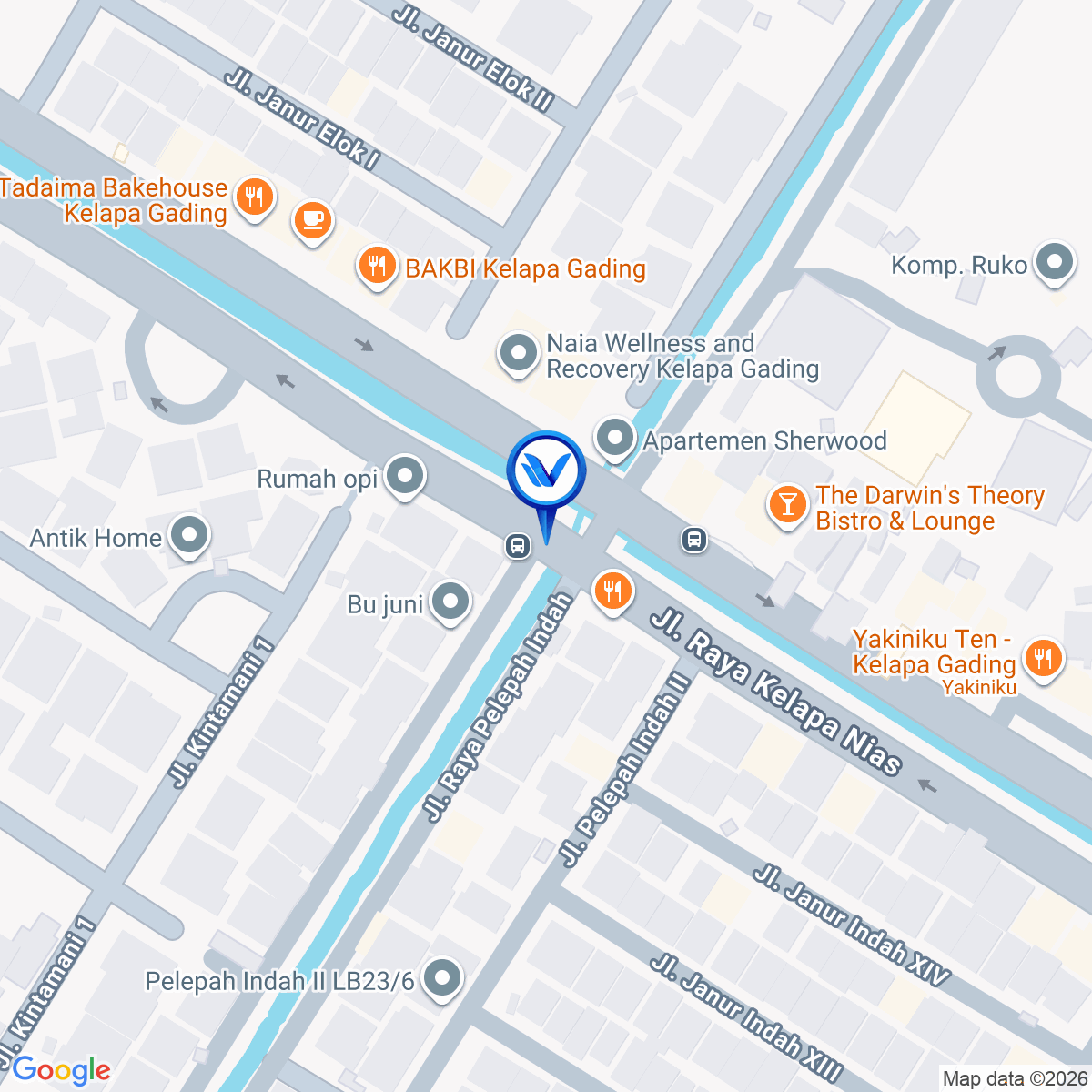 Peta Lokasi Perempatan Jl. Kelapa Nias Raya, Jakarta Utara