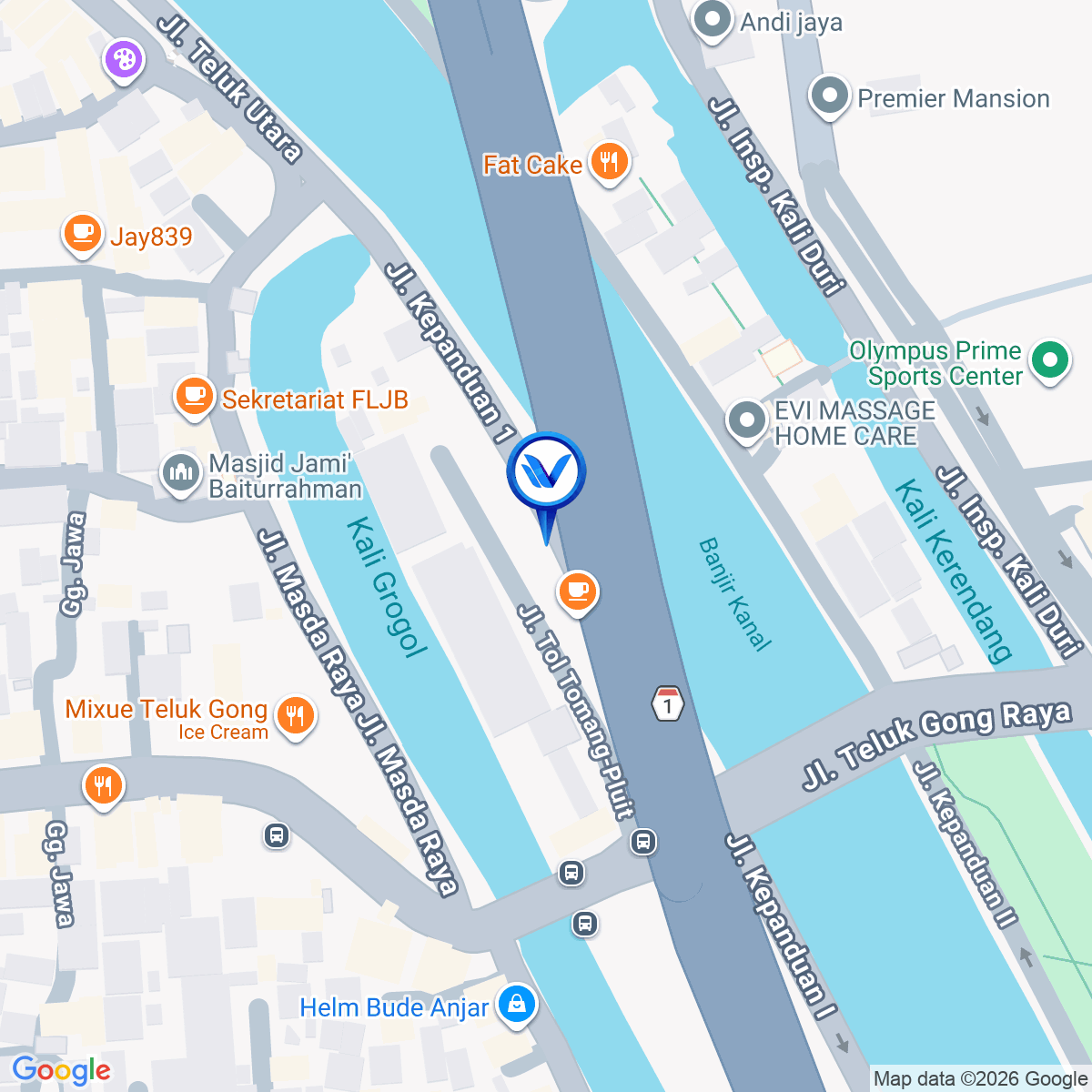 Peta Lokasi Jl. Tol Sediyatmo KM 18+490A, Jakarta Utara