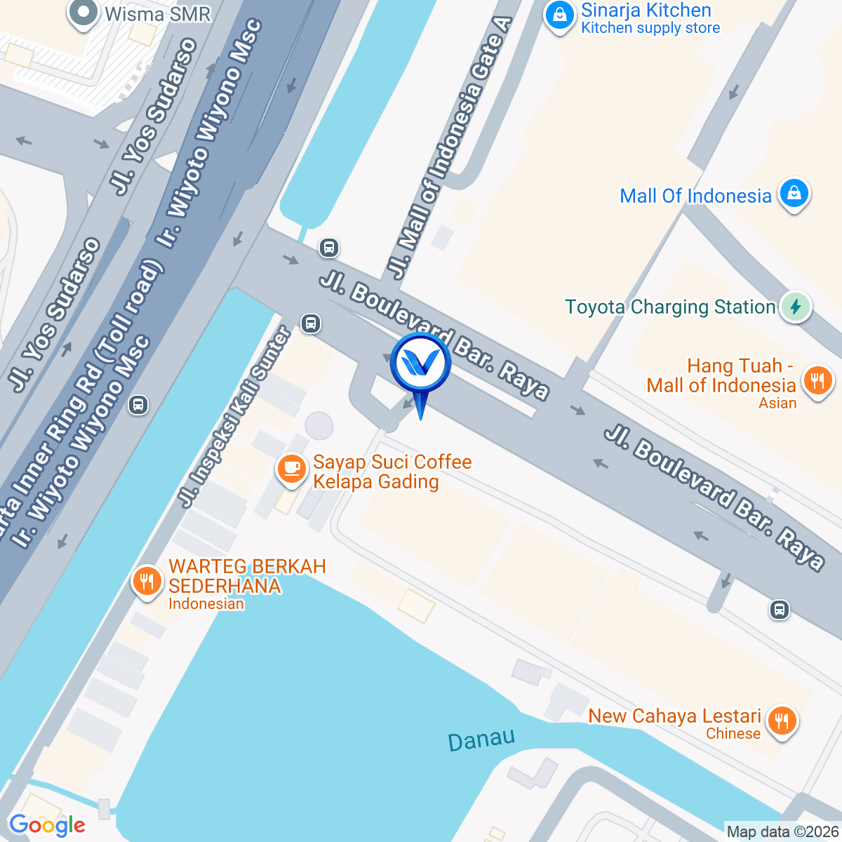 Peta Lokasi Jl. Boulevard Barat Raya (Sebrang MOI Kelapa Gading), Jakarta Utara