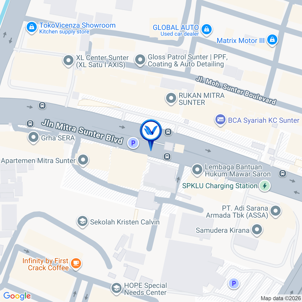 Peta Lokasi Jl. Mitra Sunter Boulevard (Depan Apt. Mitra Sunter), Jakarta Utara