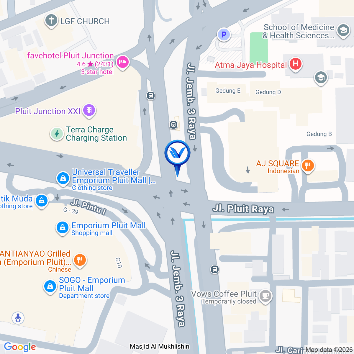 Peta Lokasi Jl. Pluit Selatan (Simpang Pluit), Jakarta Utara