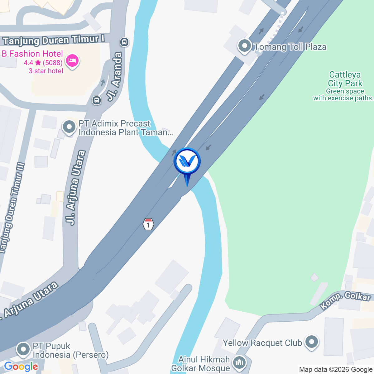 Peta Lokasi Tol Jakarta Tangerang KM 00+500, Jakarta Barat