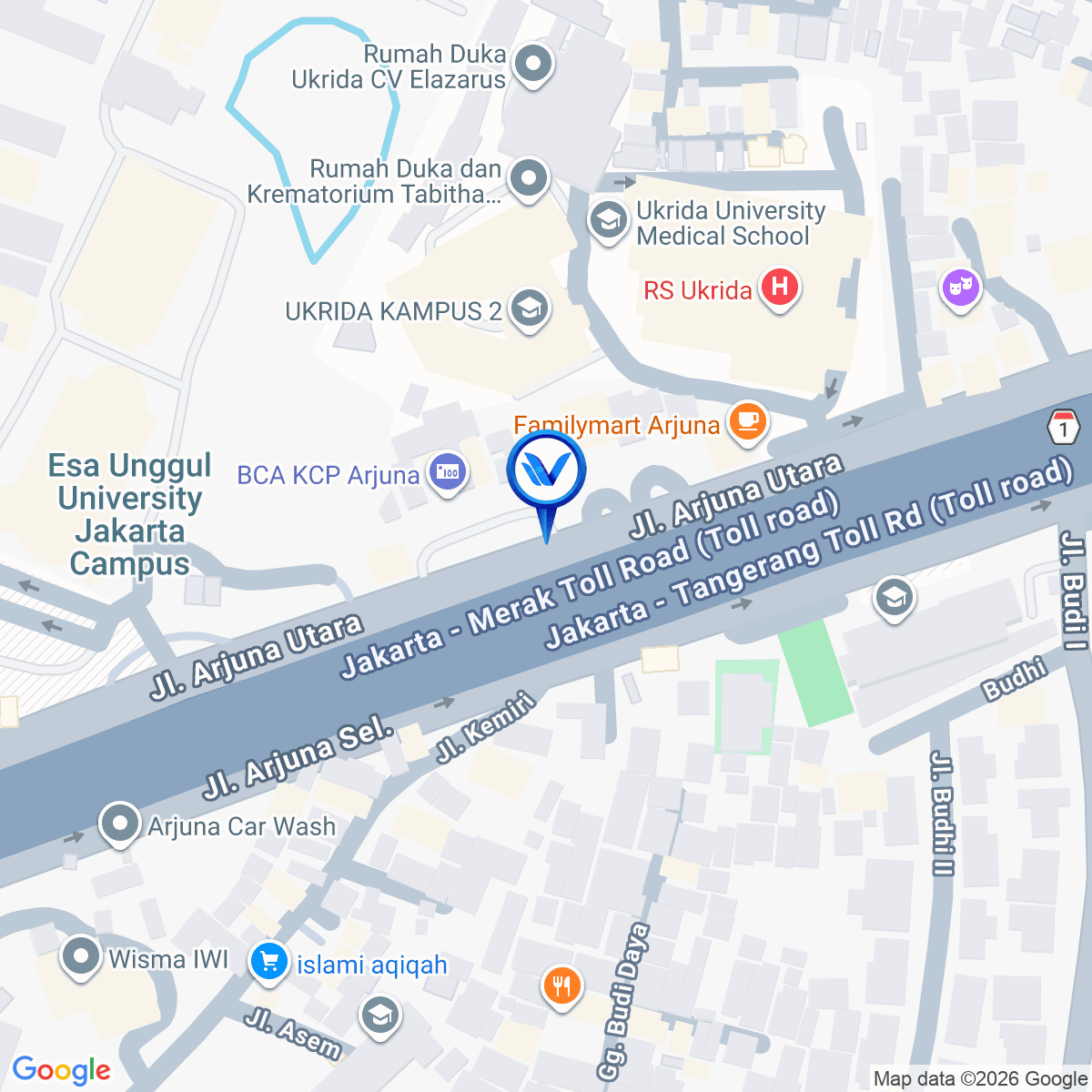 Peta Lokasi Jl. Arjuna Utara (Seberang Bank BCA), Jakarta Barat
