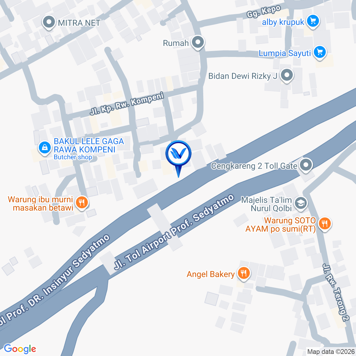 Peta Lokasi Jl. Tol Prof. Dr. Sedyatmo (Samping Pintu Keluar Tol Cengkareng), Jakarta Barat