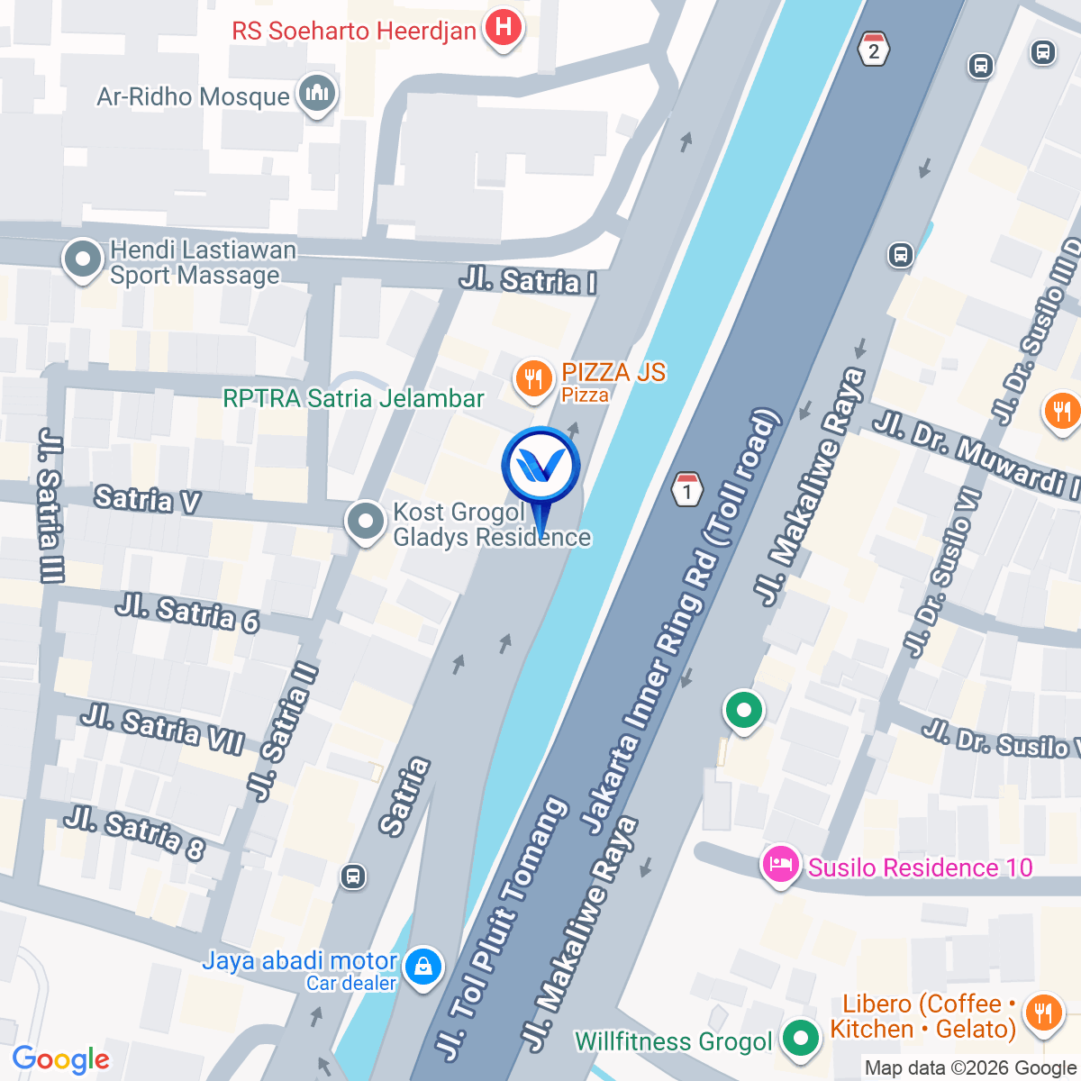 Peta Lokasi Jl. Satria Raya (Dekat Perempatan Grogol), Jakarta Barat