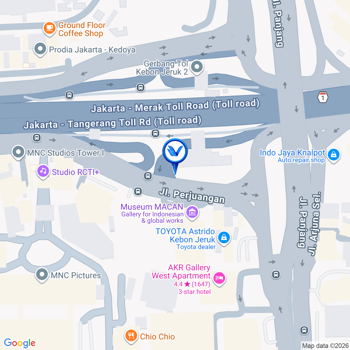 Peta Lokasi Jl. Perjuangan (Seberang AKR Tower), Jakarta Barat