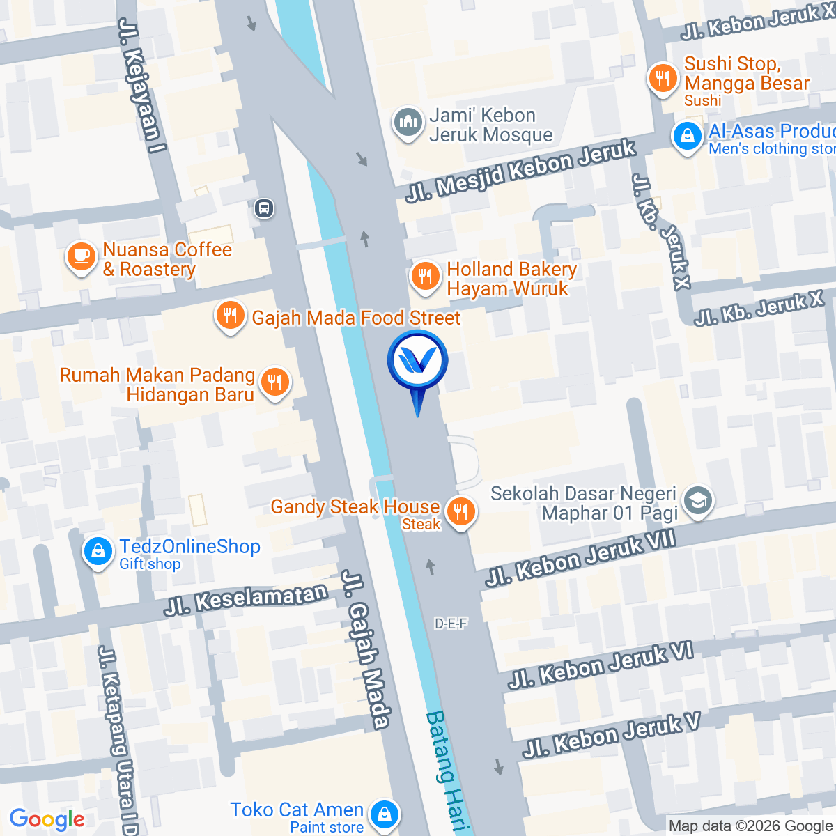 Peta Lokasi Jl. Hayam Wuruk (SPBU Hayam Wuruk), Jakarta Barat