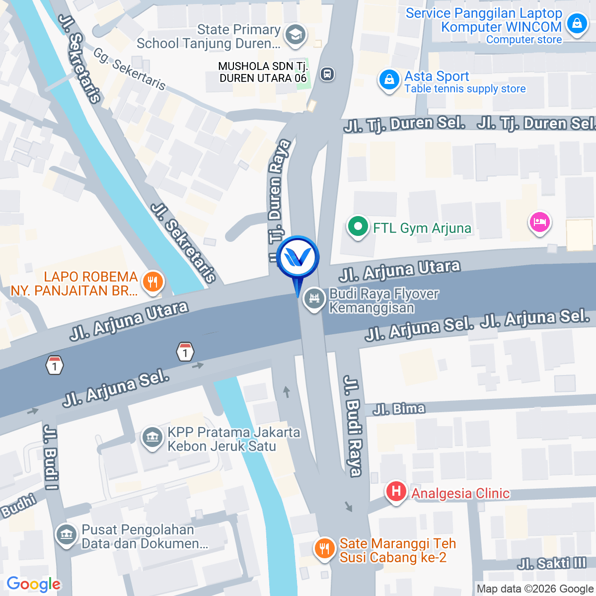 Peta Lokasi Jl. Arjuna Utara (Tol Jakarta Tangerang), Jakarta Barat
