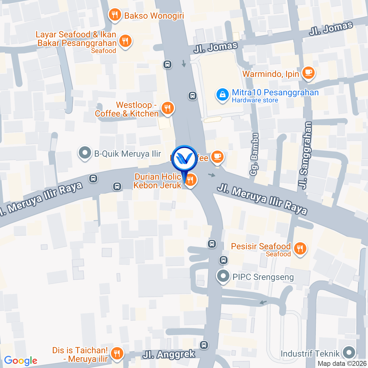 Peta Lokasi Jl. Raya Meruya Ilir Utara, Jakarta Barat