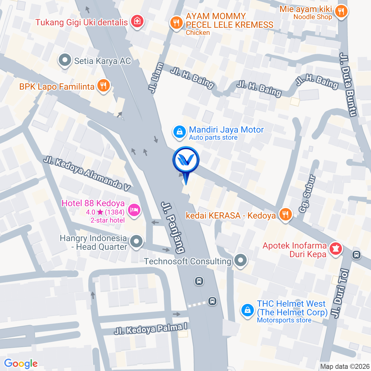 Peta Lokasi Jl. Arteri Kedoya (Seberang Graha Arteri Mas), Jakarta Barat