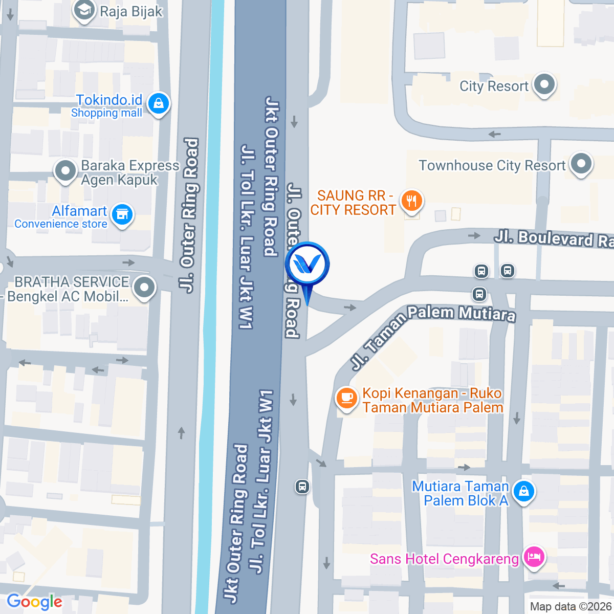 Peta Lokasi Jl. Ringroad Barat - Taman Jl. Boulevard, Jakarta Barat