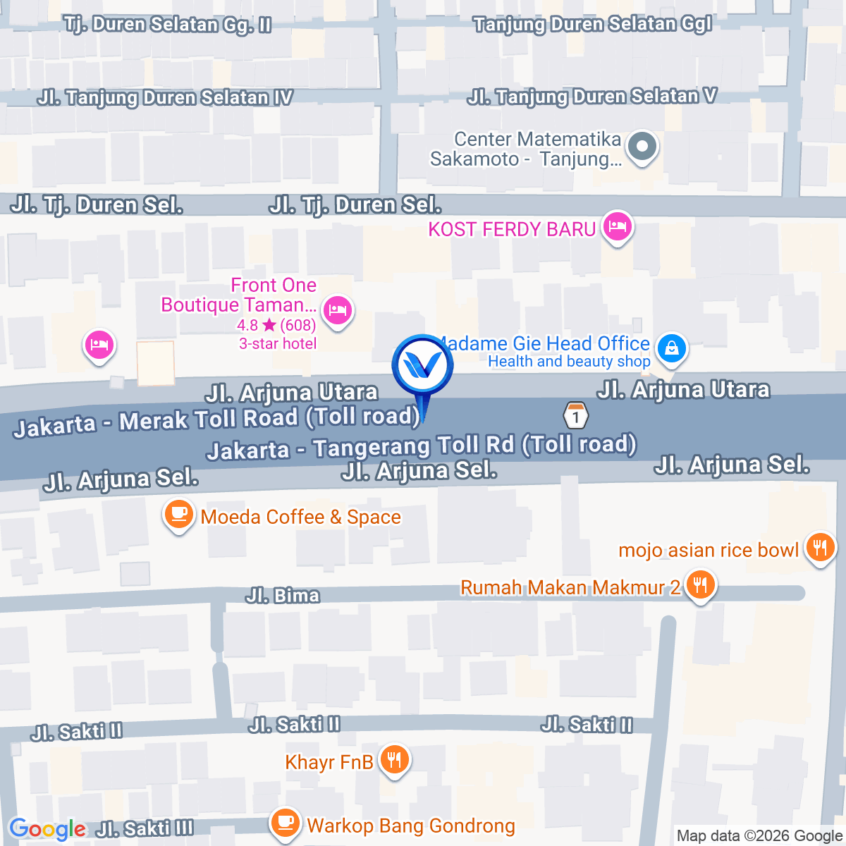 Peta Lokasi Jl. Arjuna Utara No. 22 (BIMA), Jakarta Barat