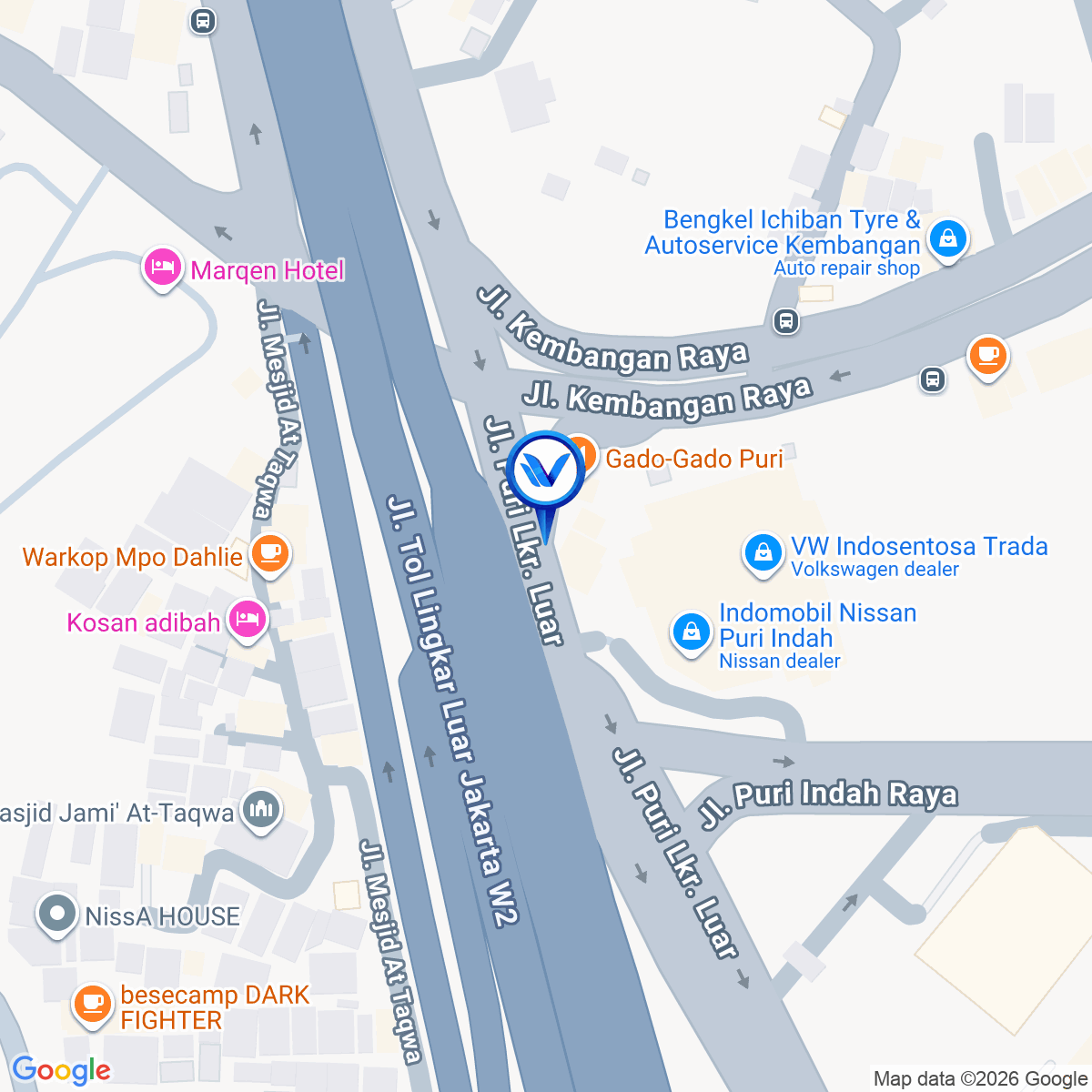 Peta Lokasi Jl. Puri Raya Kembangan, Jakarta Barat