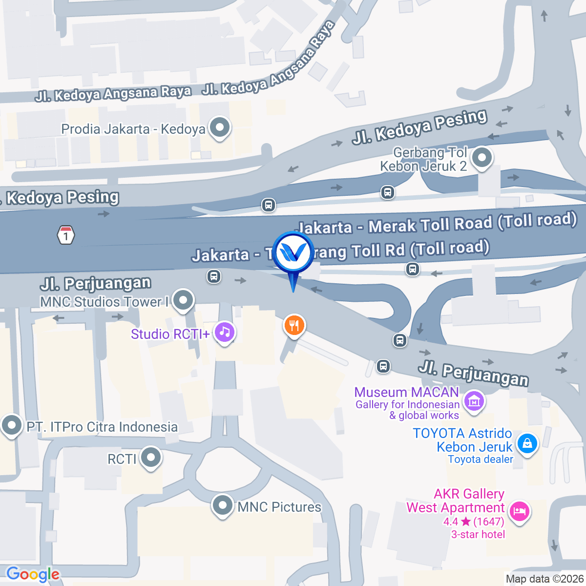 Peta Lokasi Jl. Perjuangan, Jakarta Barat