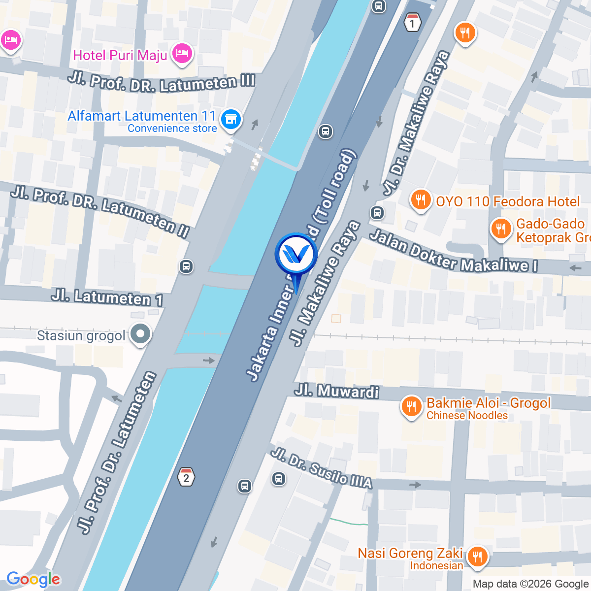 Peta Lokasi Tol Latumenten (Dekat Trisakti), Jakarta Barat