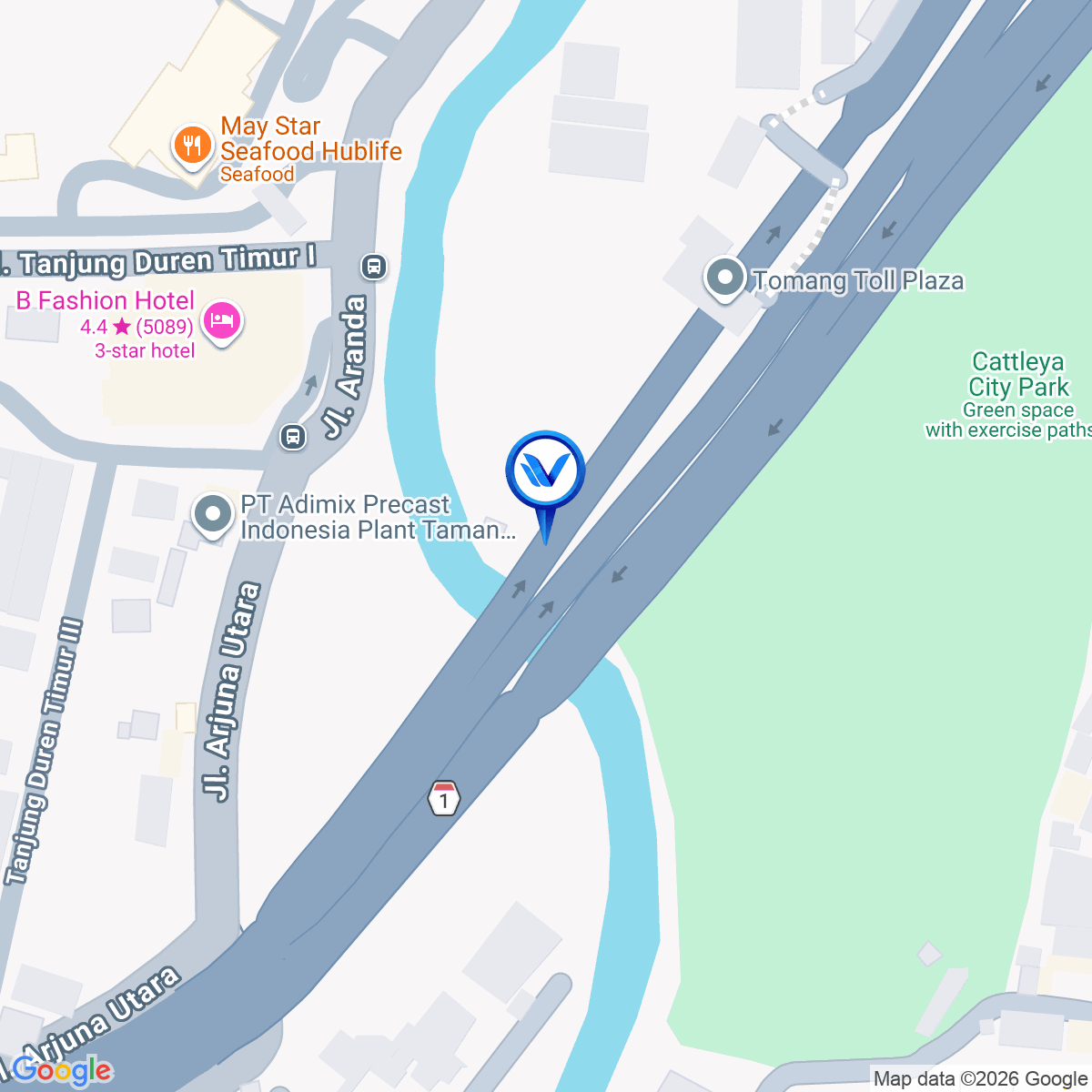 Peta Lokasi Gerbang Tol Tomang, Jakarta Barat