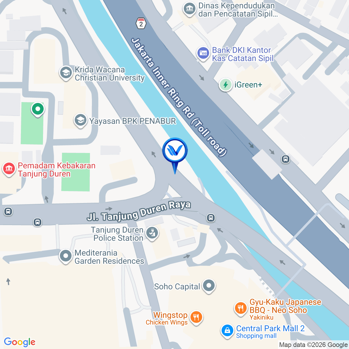 Peta Lokasi Jl. S. Parman (Ukrida), Jakarta Barat