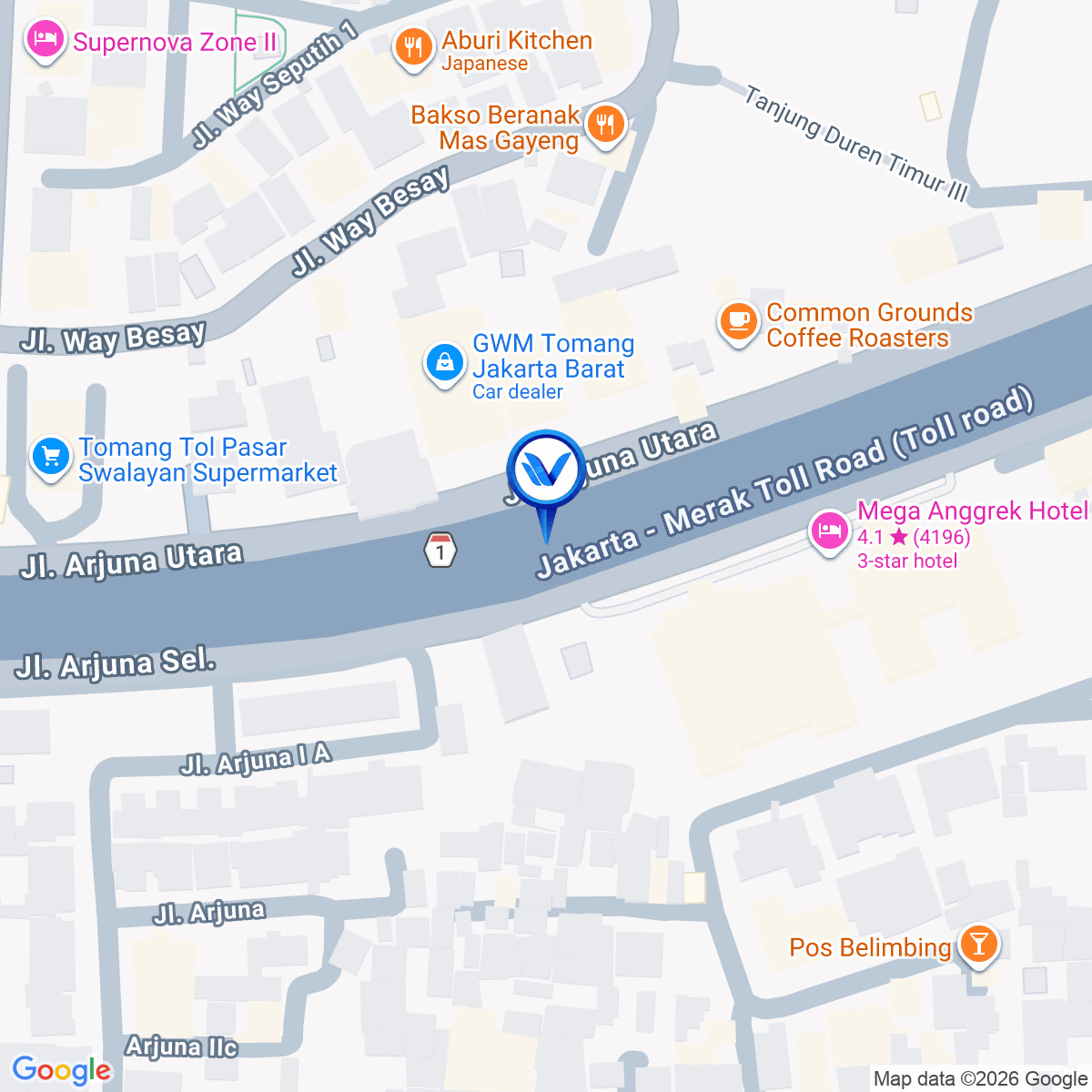 Peta Lokasi Jl. Arjuna Selatan No.4, Tanjung Duren Selatan, Jakarta Barat