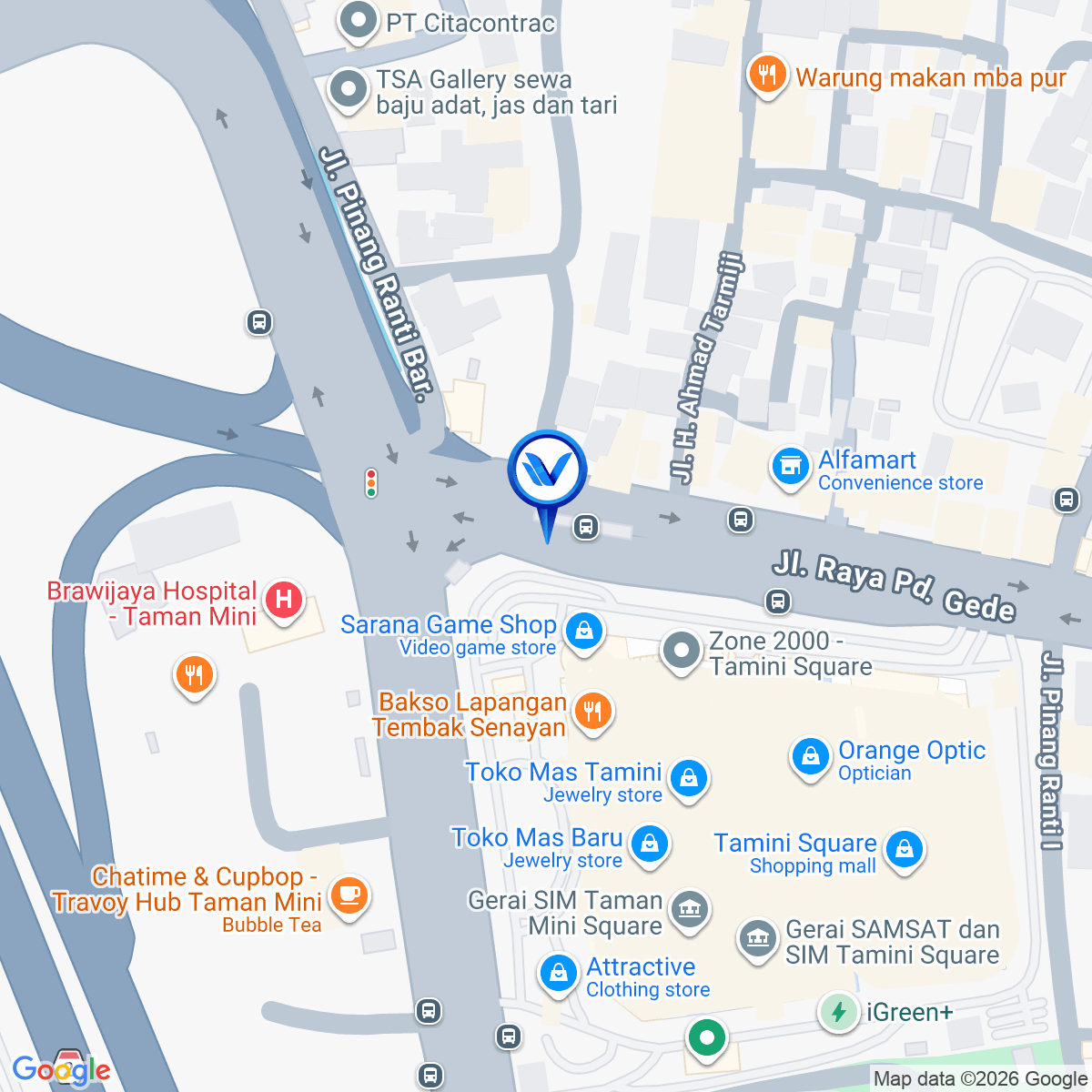 Peta Lokasi Jl. Pondok Gede Mall Tamini Square, Jakarta Timur