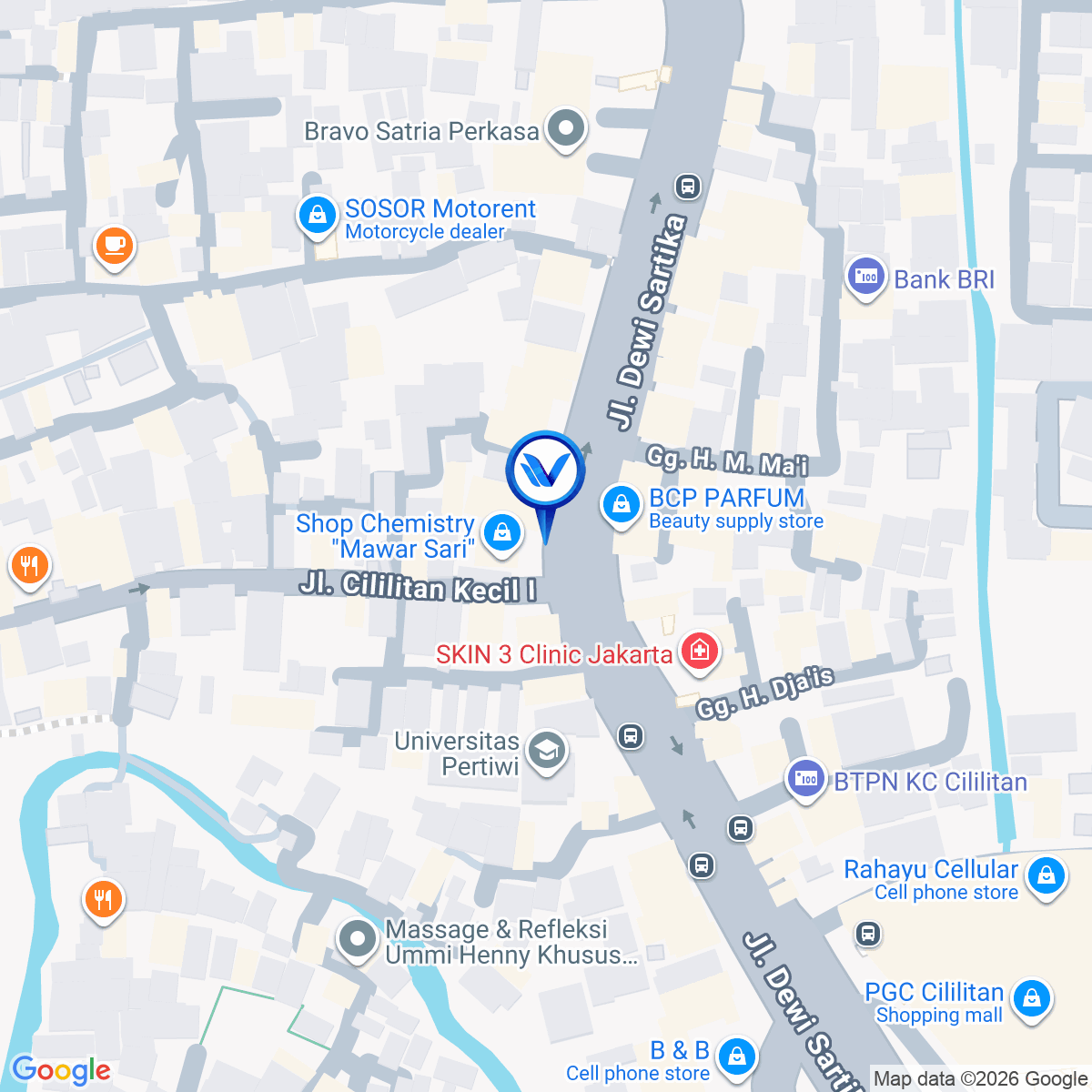 Peta Lokasi Jl. Dewi Sartika (Dekat PGC), Jakarta Timur