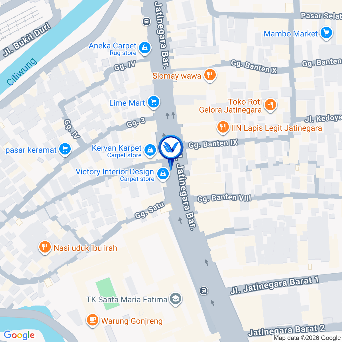 Peta Lokasi Jl. Jatinegara Barat (Toko Karpet), Jakarta Timur