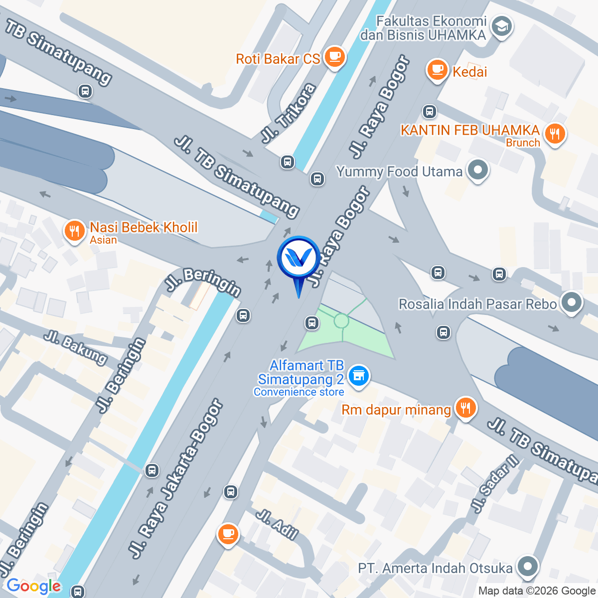 Peta Lokasi Jl. Raya Bogor (Flyover Pasar Rebo), Jakarta Timur