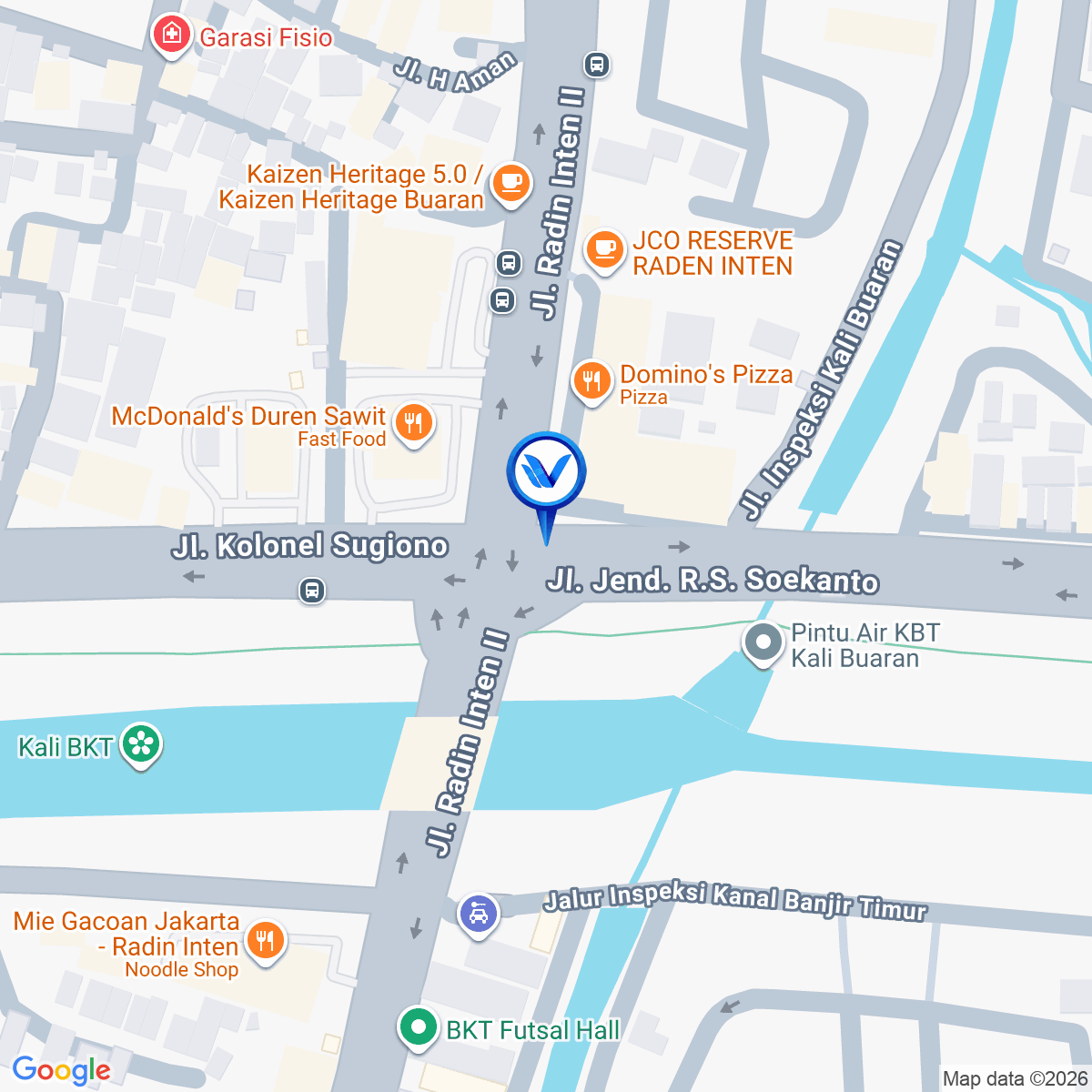 Peta Lokasi Perempatan Jl. Kol Soegiono - Duren Sawit (Depan MC Donalds), Jakarta Timur