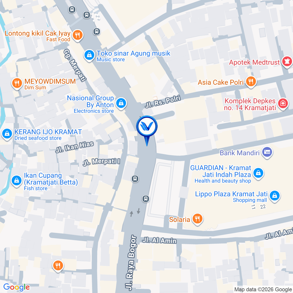 Peta Lokasi Jl. Raya Kramat Jati / Jl. Raya Bogor (Depan Lippo Plaza Kramat Jati), Jakarta Timur