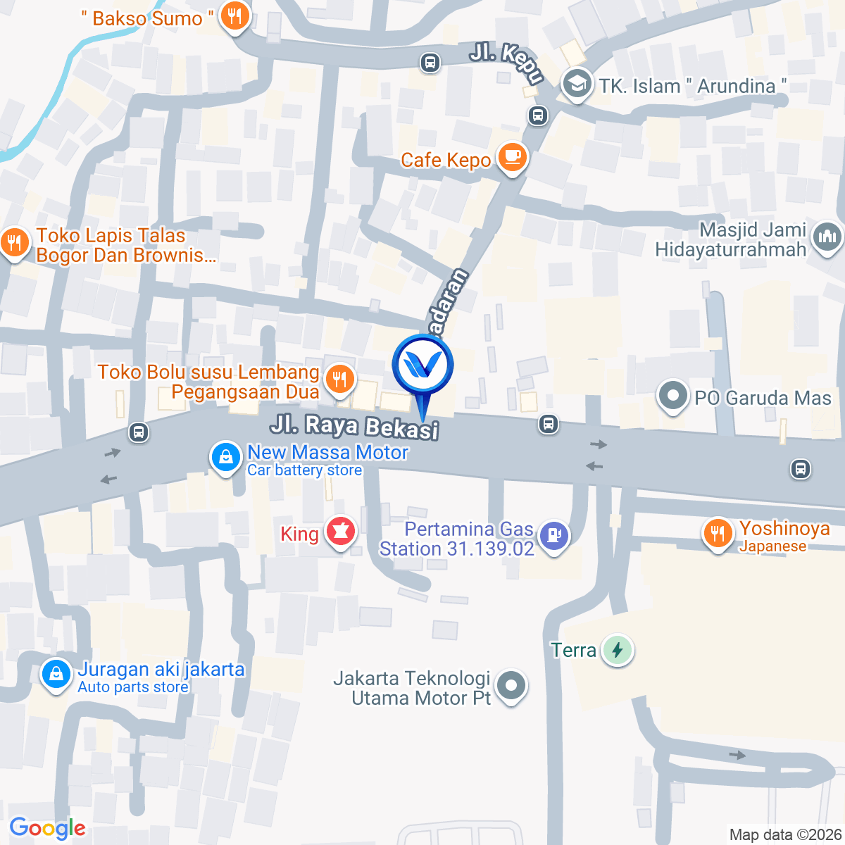 Peta Lokasi Jl. Raya Bekasi (Depan Mall PTC), Jakarta Timur