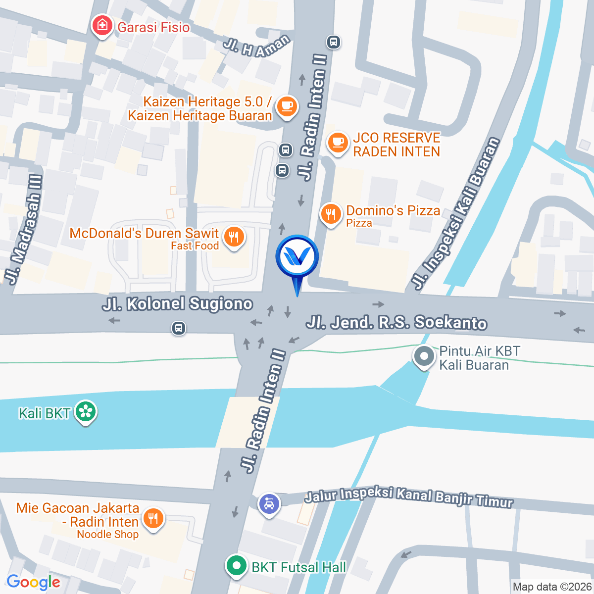 Peta Lokasi Jl. Kol. Sugiono (MCD Duren Sawit), Jakarta Timur