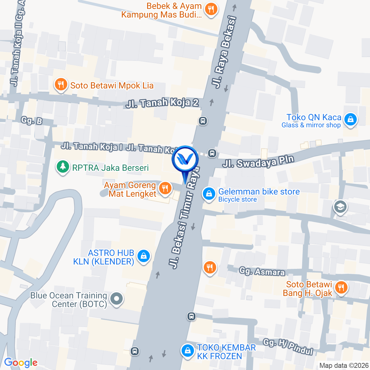 Peta Lokasi Jl. Bekasi Timur Raya (Flyover Klender), Jakarta Timur