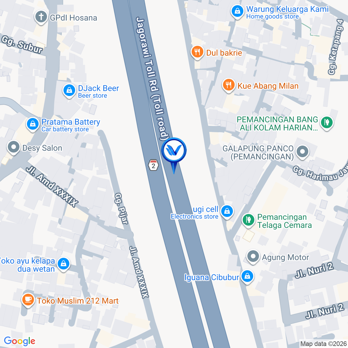 Peta Lokasi Jl. Tol Jagorawi KM 11+450, Jakarta Timur