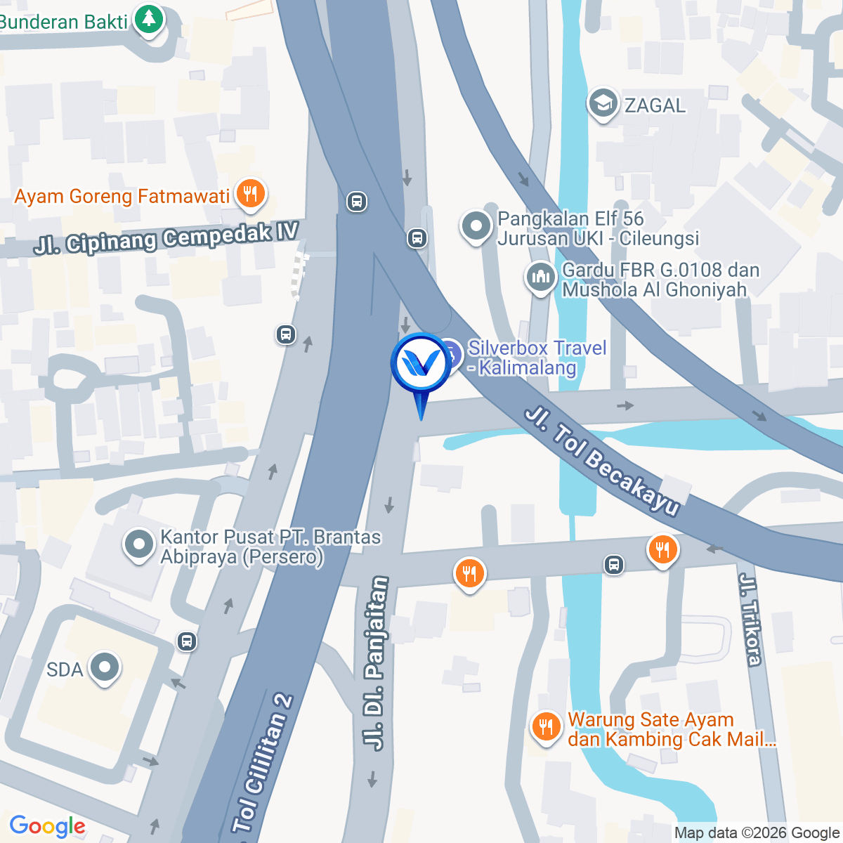 Peta Lokasi Jl. DI. Panjaitan 2, Jakarta Timur