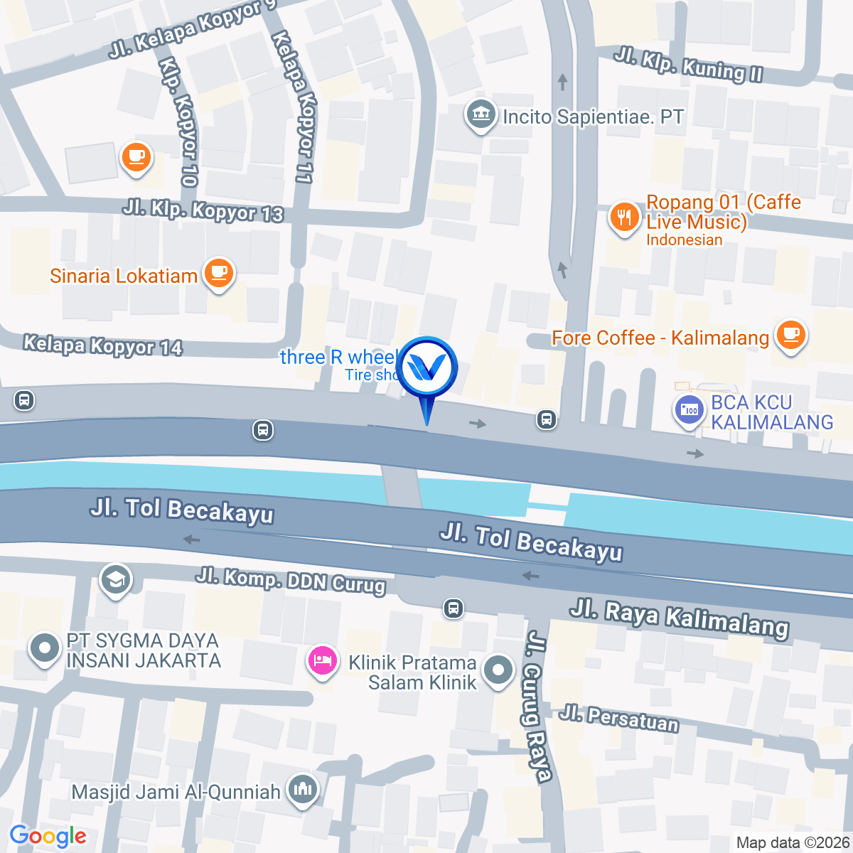 Peta Lokasi Jl. Raya Kalimalang, Jakarta Timur