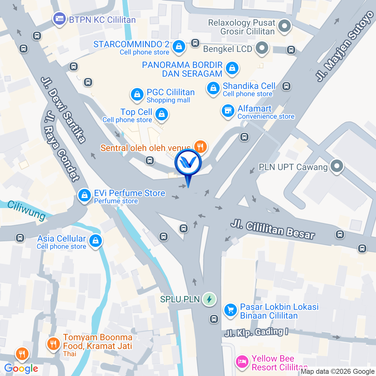 Peta Lokasi Jl. Mayjend Sutoyo (PGC), Jakarta Timur